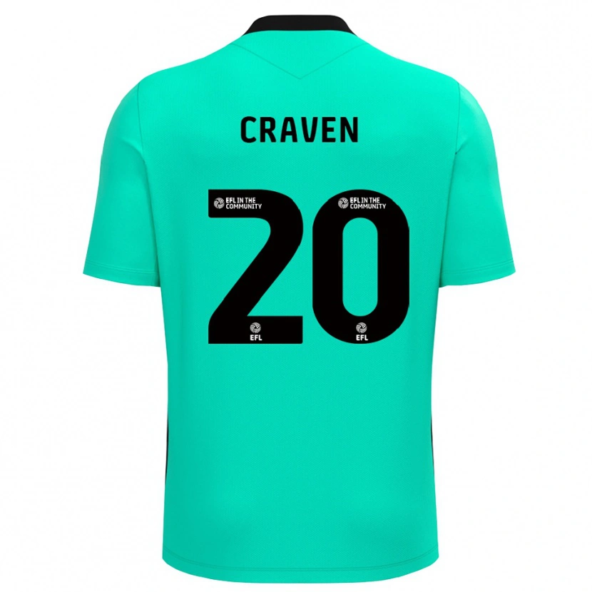 Danxen Niño Camiseta Lizzie Craven #20 Turquesa Medio Portero Equipación 2025/26 La Camisa México