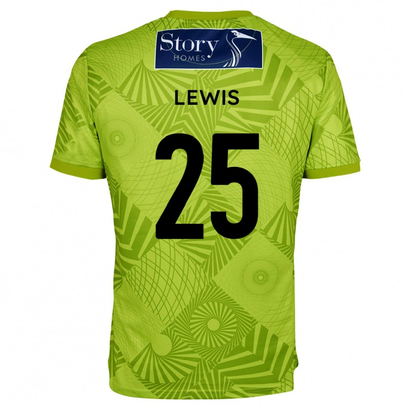 Danxen Niño Camiseta Harry Lewis #25 Verde Amarillo Portero Equipación 2025/26 La Camisa México