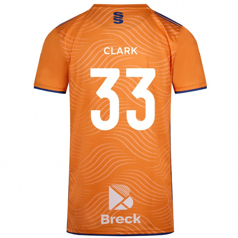 Danxen Niño Camiseta Charlie Clark #33 Negro Naranja Portero Equipación 2025/26 La Camisa México