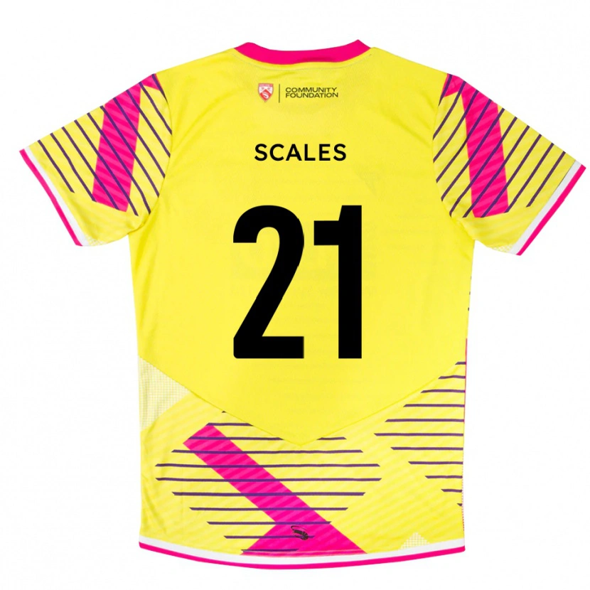 Danxen Niño Camiseta Alfie Scales #21 Rosa Amarillo Portero Equipación 2025/26 La Camisa México