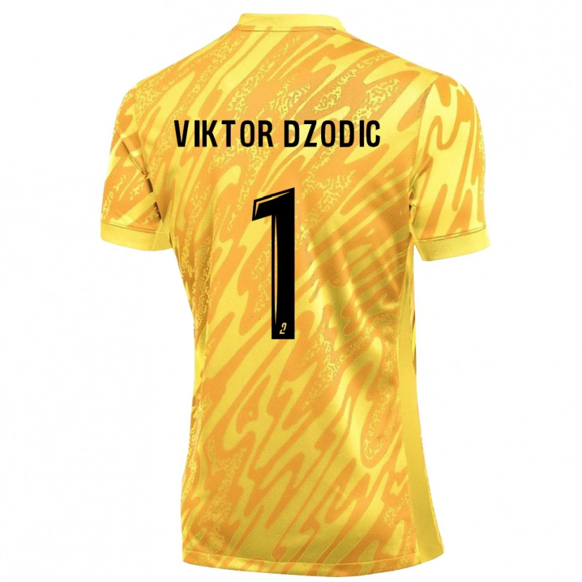 Danxen Niño Camiseta Viktor Dzodic #1 Amarillo Naranja Portero Equipación 2025/26 La Camisa México