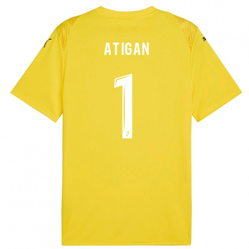 Danxen Niño Camiseta Aydin Atigan #1 Blanco Amarillo Portero Equipación 2025/26 La Camisa México
