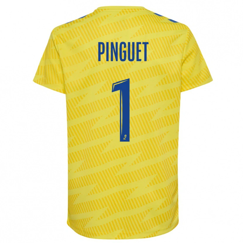 Danxen Niño Camiseta Alice Pinguet #1 Amarillo Azul Portero Equipación 2025/26 La Camisa México