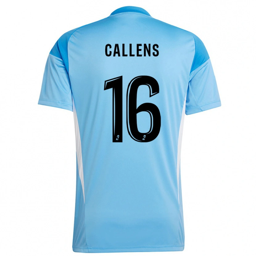 Danxen Niño Camiseta Thomas Callens #16 Blanco Azul Cielo Portero Equipación 2025/26 La Camisa México