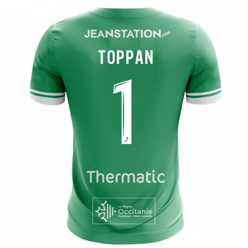 Danxen Niño Camiseta Mae Toppan #1 Verde Blanco Portero Equipación 2025/26 La Camisa México