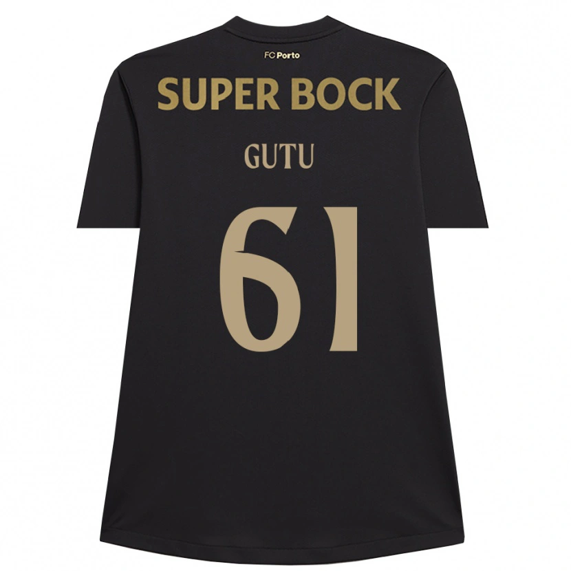 Danxen Niño Camiseta Denis Gutu #61 Negro Marrón Portero Equipación 2025/26 La Camisa México