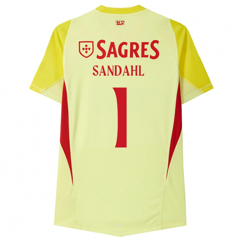 Danxen Niño Camiseta Alexander Sandahl #1 Amarillo Rojo Portero Equipación 2025/26 La Camisa México