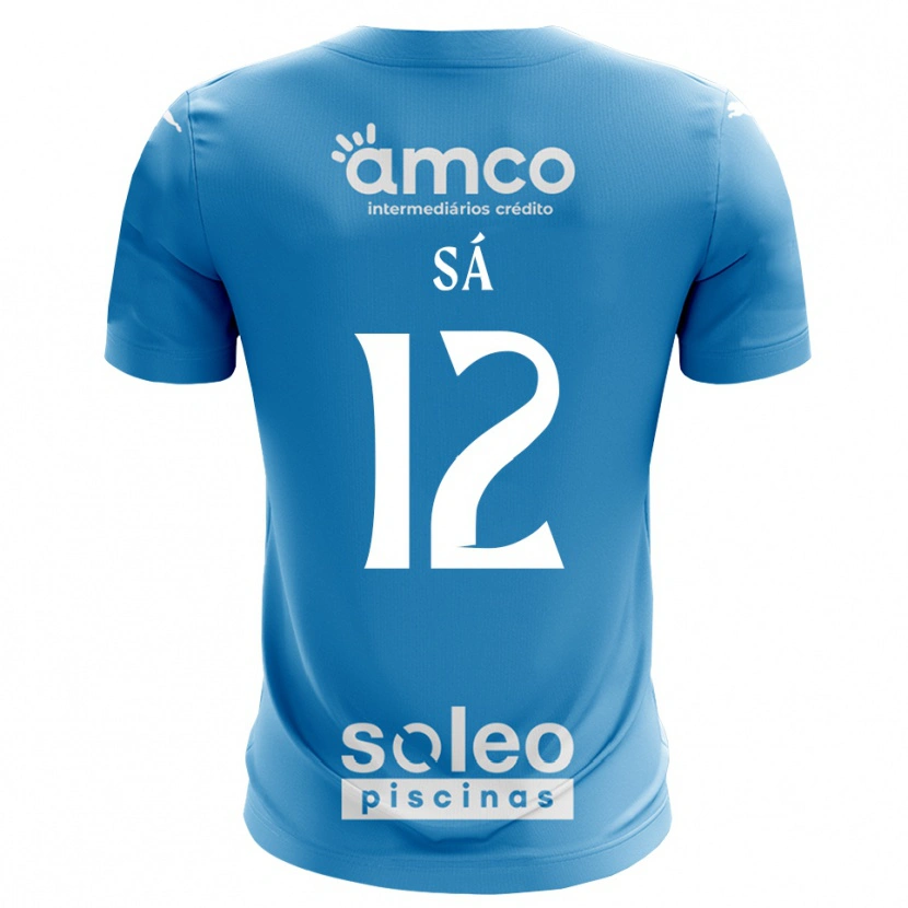 Danxen Niño Camiseta Tiago Sá #12 Azul Blanco Portero Equipación 2025/26 La Camisa México