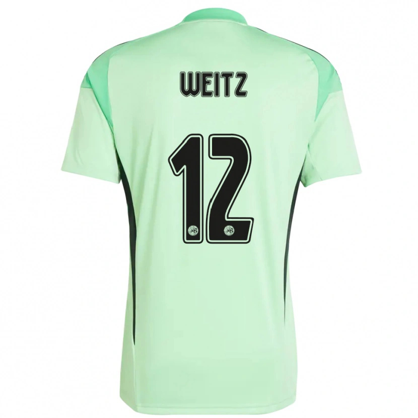 Danxen Niño Camiseta Axel Weitz #12 Verde Claro Negro Portero Equipación 2025/26 La Camisa México