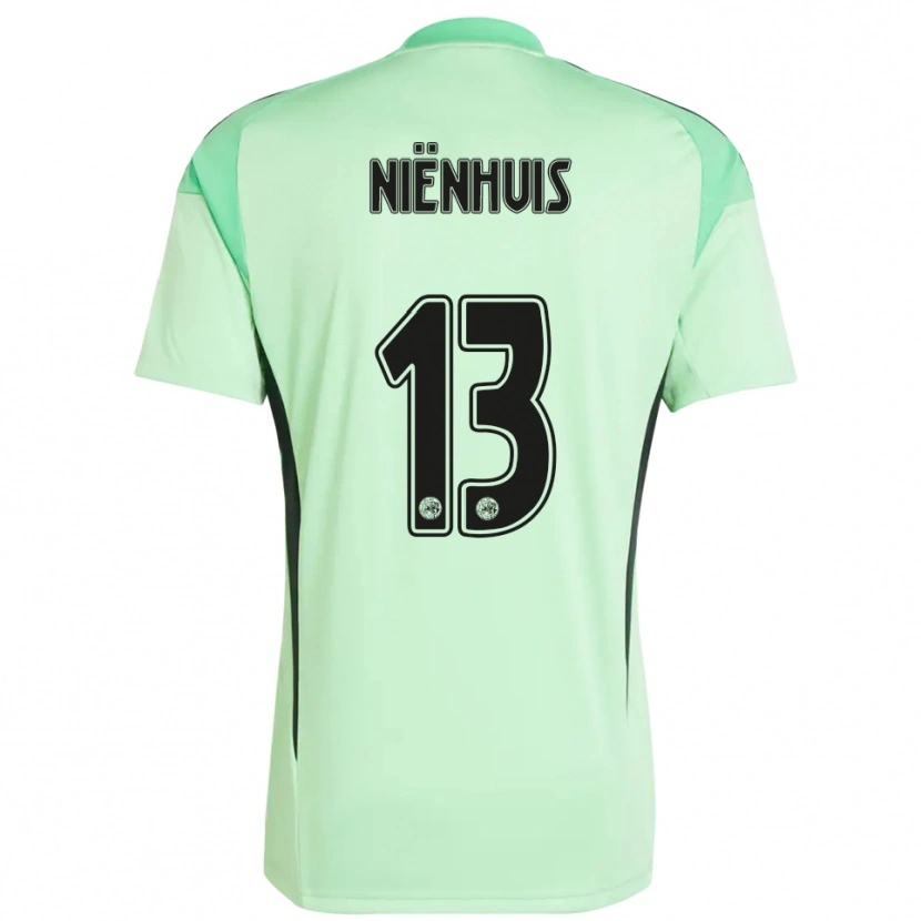 Danxen Niño Camiseta Lois Niënhuis #13 Verde Claro Negro Portero Equipación 2025/26 La Camisa México