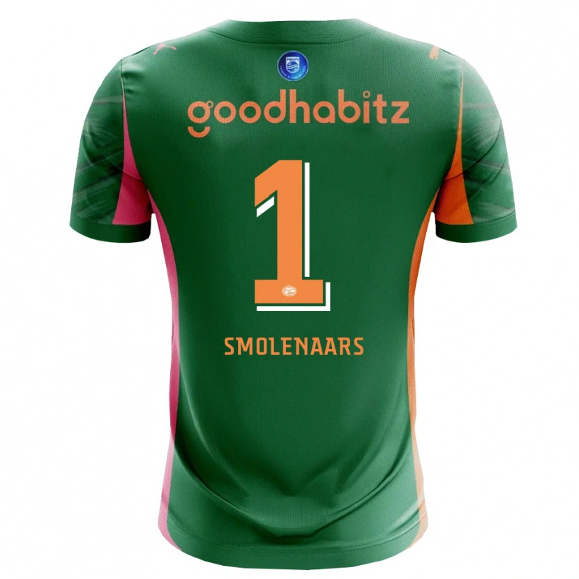 Danxen Niño Camiseta Tijn Smolenaars #1 Verde Naranja Portero Equipación 2025/26 La Camisa México