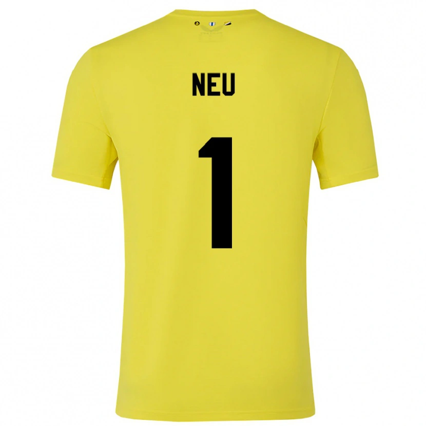 Danxen Niño Camiseta Luca Neu #1 Amarillo Negro Portero Equipación 2025/26 La Camisa México