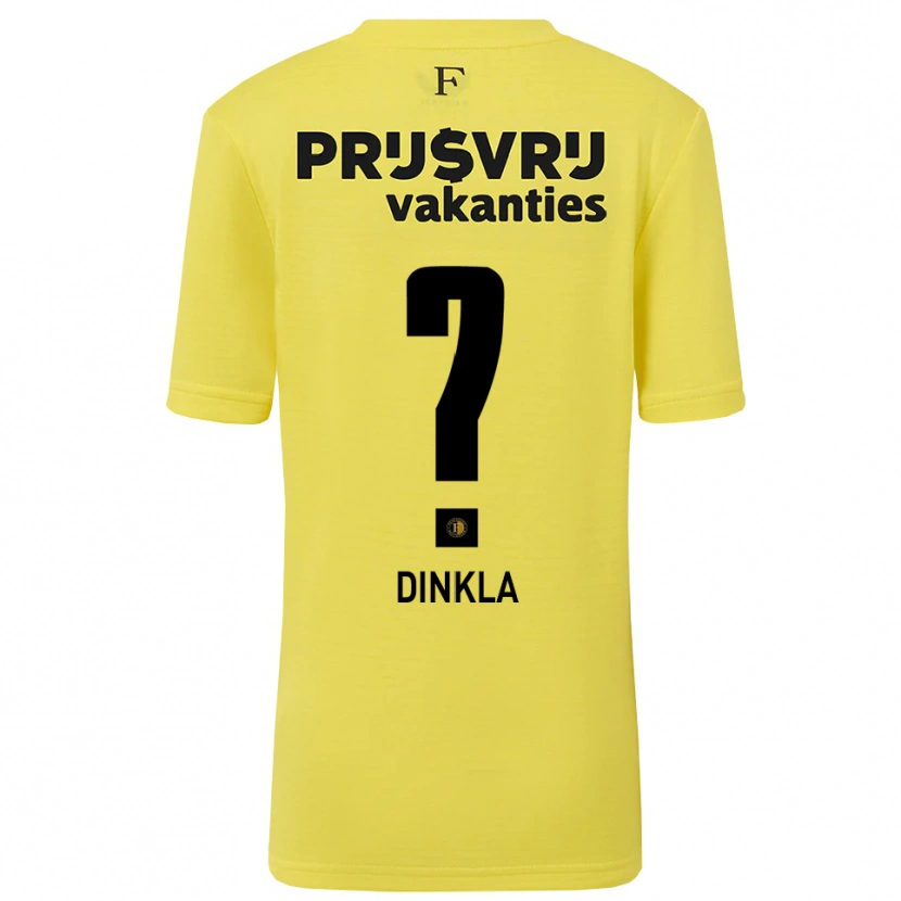 Danxen Niño Camiseta Claire Dinkla #0 Amarillo Negro Portero Equipación 2025/26 La Camisa México