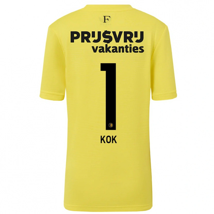 Danxen Niño Camiseta Stefan Kok #1 Amarillo Negro Portero Equipación 2025/26 La Camisa México