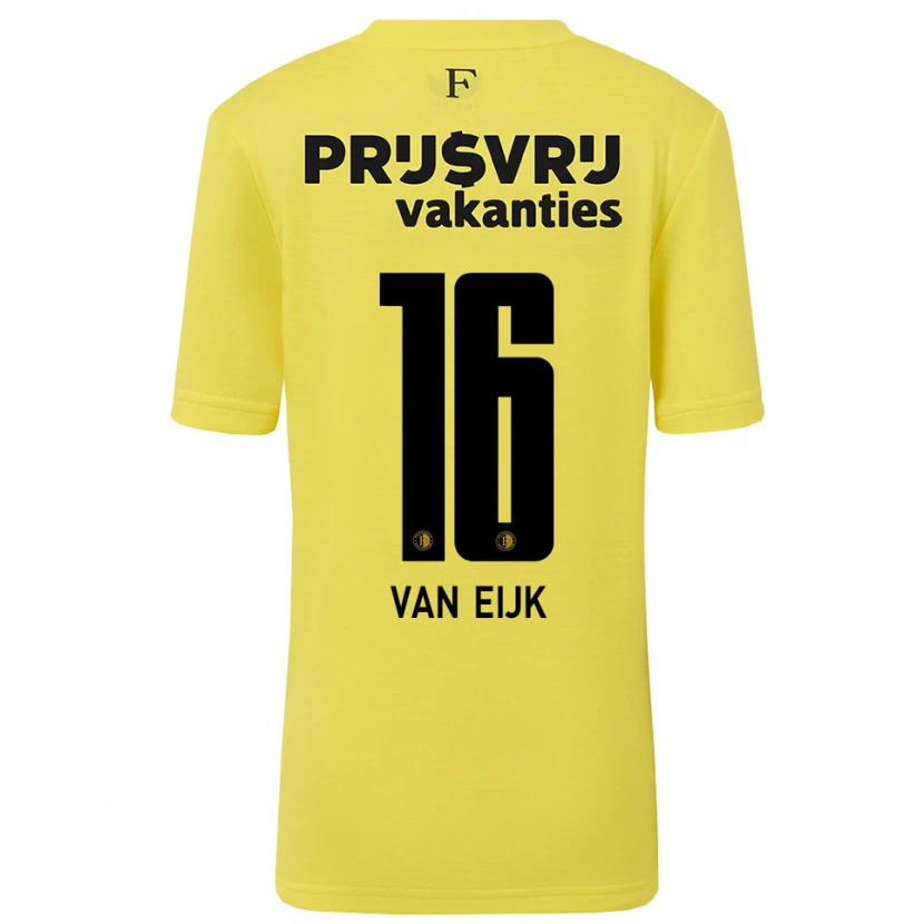 Danxen Niño Camiseta Roos Van Eijk #16 Amarillo Negro Portero Equipación 2025/26 La Camisa México