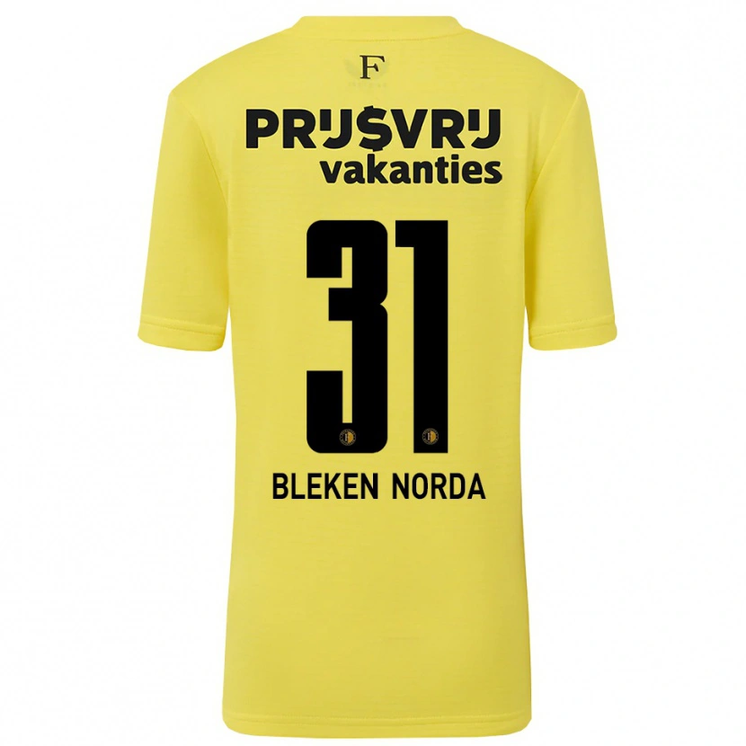 Danxen Niño Camiseta Haakon Bleken Norda #31 Amarillo Negro Portero Equipación 2025/26 La Camisa México