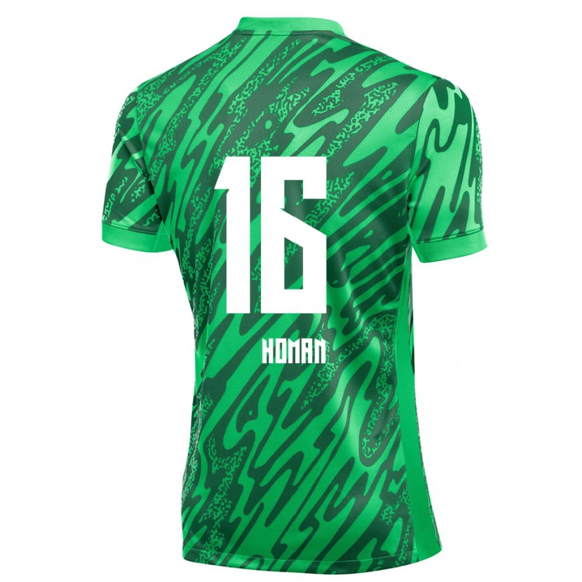 Danxen Niño Camiseta Nick Homan #16 Verde Blanco Portero Equipación 2025/26 La Camisa México