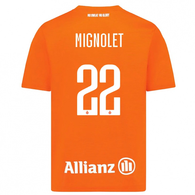 Danxen Niño Camiseta Simon Mignolet #22 Naranja Blanco Portero Equipación 2025/26 La Camisa México
