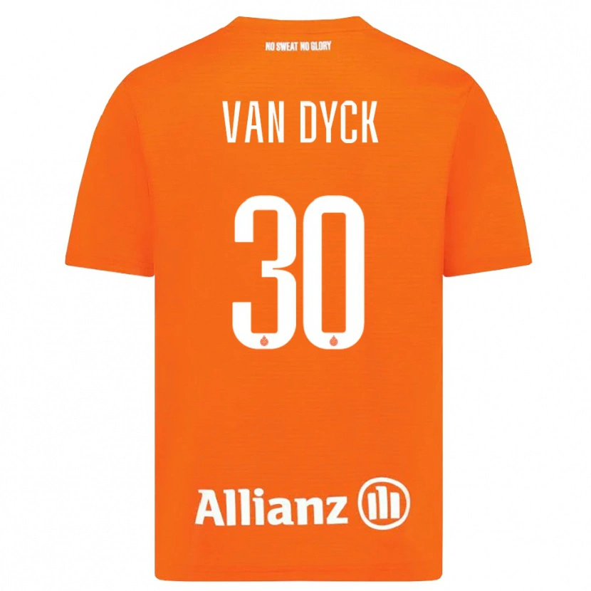 Danxen Niño Camiseta Nell Van Dyck #30 Naranja Blanco Portero Equipación 2025/26 La Camisa México