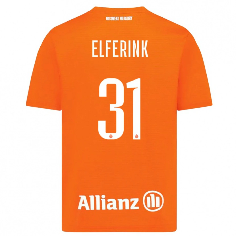 Danxen Niño Camiseta Marie Elferink #31 Naranja Blanco Portero Equipación 2025/26 La Camisa México