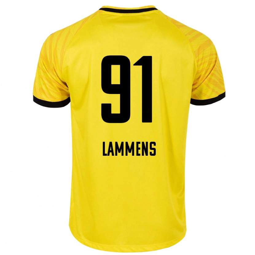 Danxen Niño Camiseta Senne Lammens #91 Amarillo Negro Portero Equipación 2025/26 La Camisa México