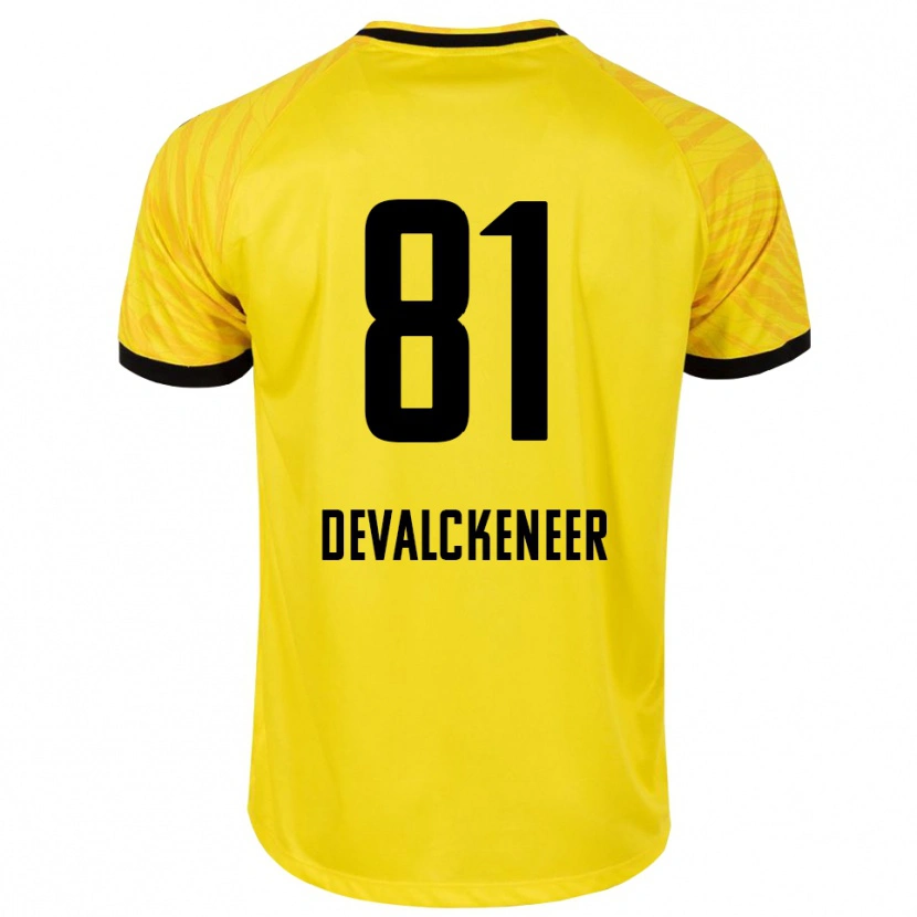 Danxen Niño Camiseta Niels Devalckeneer #81 Amarillo Negro Portero Equipación 2025/26 La Camisa México