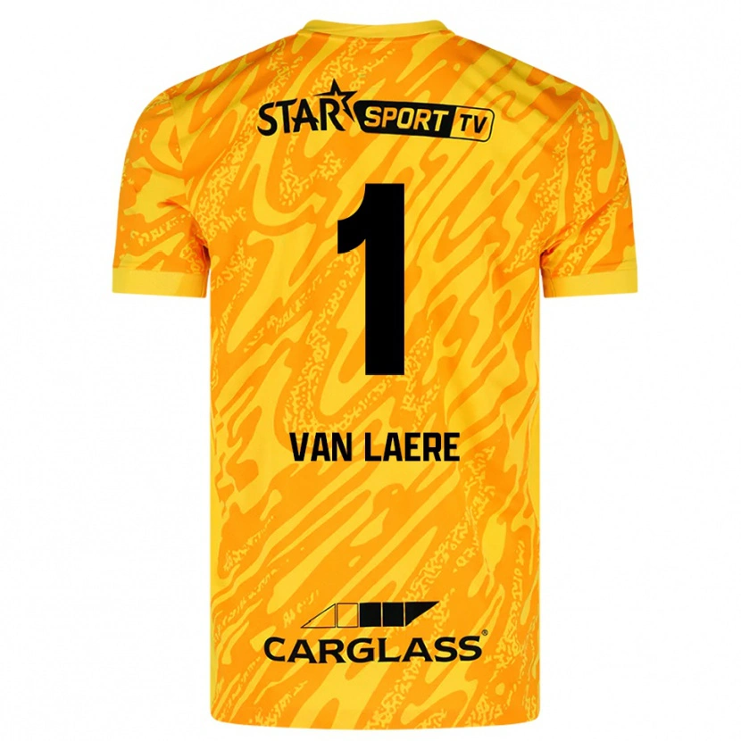 Danxen Niño Camiseta Daan Van Laere #1 Naranja Amarillo Negro Portero Equipación 2025/26 La Camisa México