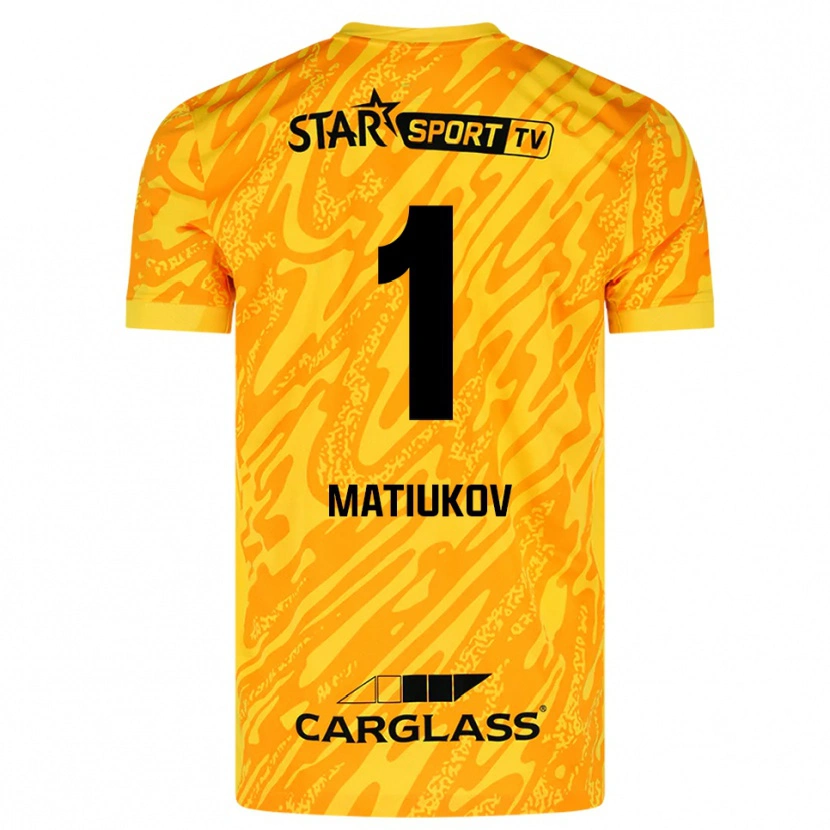 Danxen Niño Camiseta Platon Matiukov #1 Naranja Amarillo Negro Portero Equipación 2025/26 La Camisa México