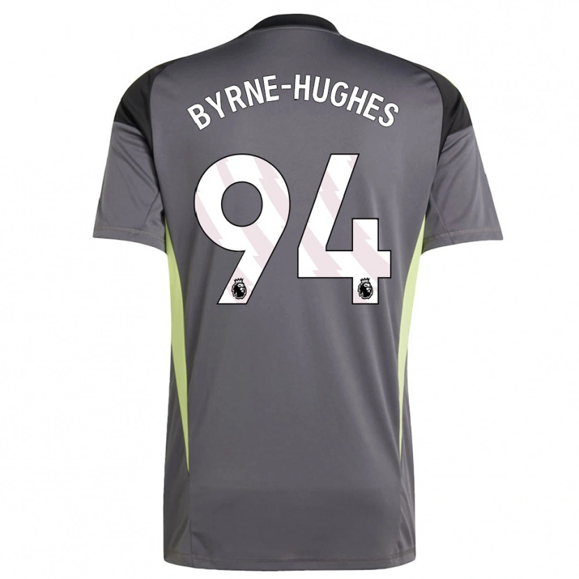 Danxen Niño Camiseta Cameron Byrne-Hughes #94 Gris Oscuro Blanco Portero Equipación 2025/26 La Camisa México