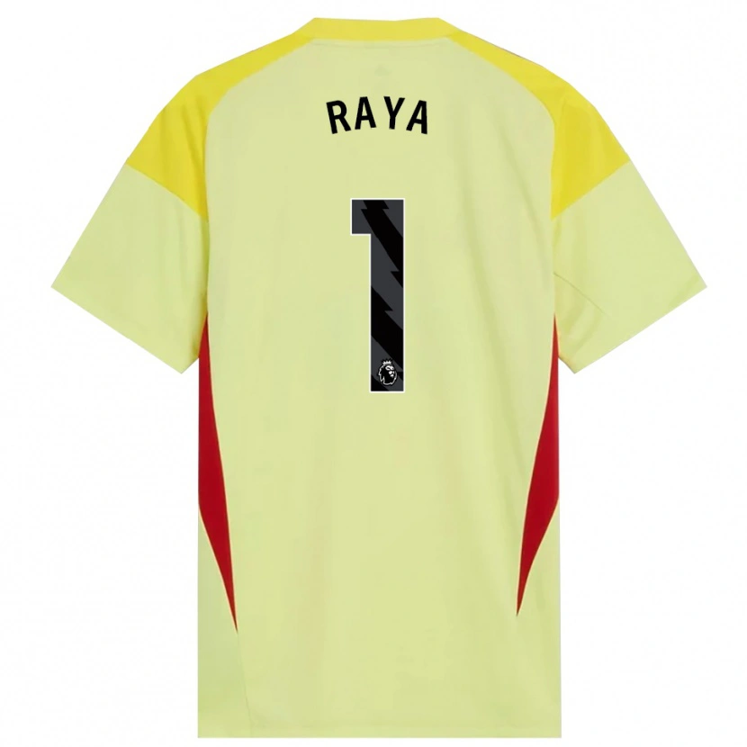 Danxen Niño Camiseta David Raya #1 Amarillo Rojo Negro Portero Equipación 2025/26 La Camisa México