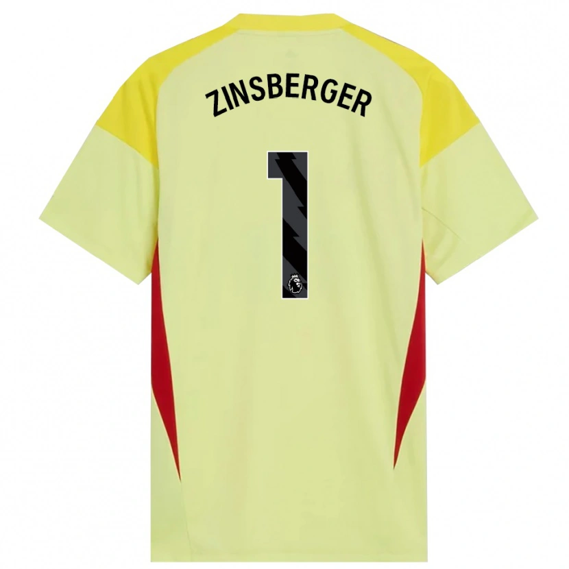 Danxen Niño Camiseta Manuela Zinsberger #1 Amarillo Rojo Negro Portero Equipación 2025/26 La Camisa México