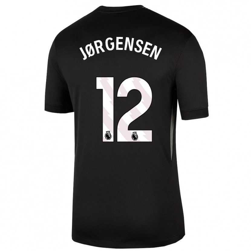 Danxen Niño Camiseta Filip Jørgensen #12 Blanco Negro Portero Equipación 2025/26 La Camisa México