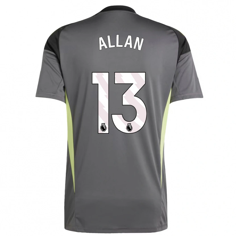Danxen Niño Camiseta Jack Allan #13 Gris Oscuro Negro Portero Equipación 2025/26 La Camisa México