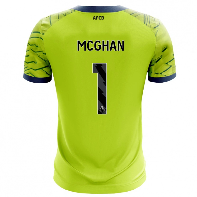 Danxen Niño Camiseta Hayden McGhan #1 Verde Amarillo Portero Equipación 2025/26 La Camisa México