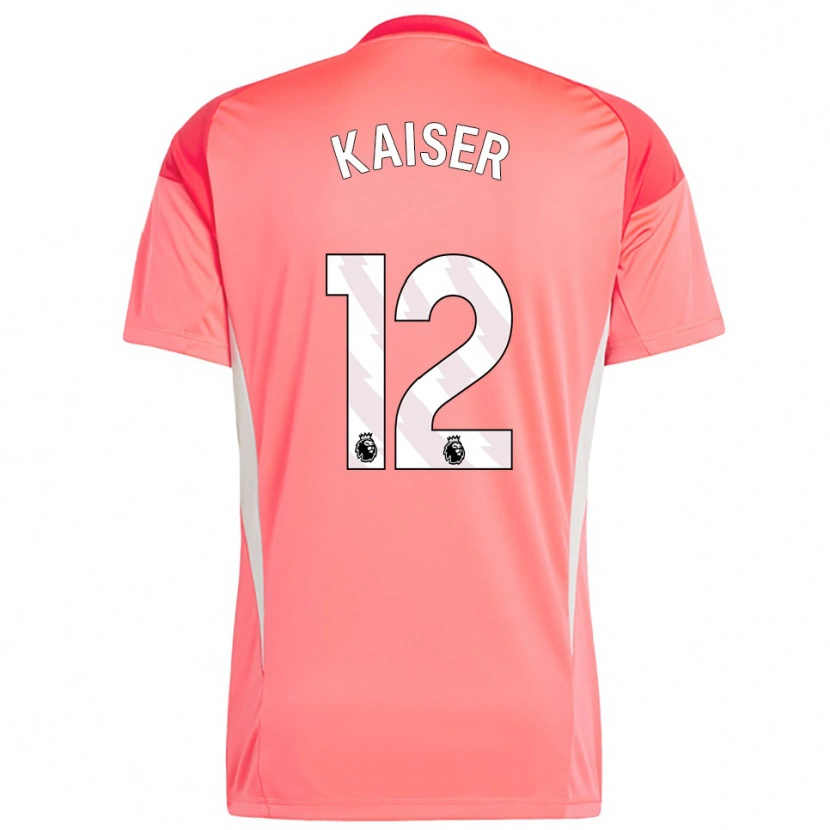 Danxen Niño Camiseta Dino Kaiser #12 Blanco Rojo Portero Equipación 2025/26 La Camisa México