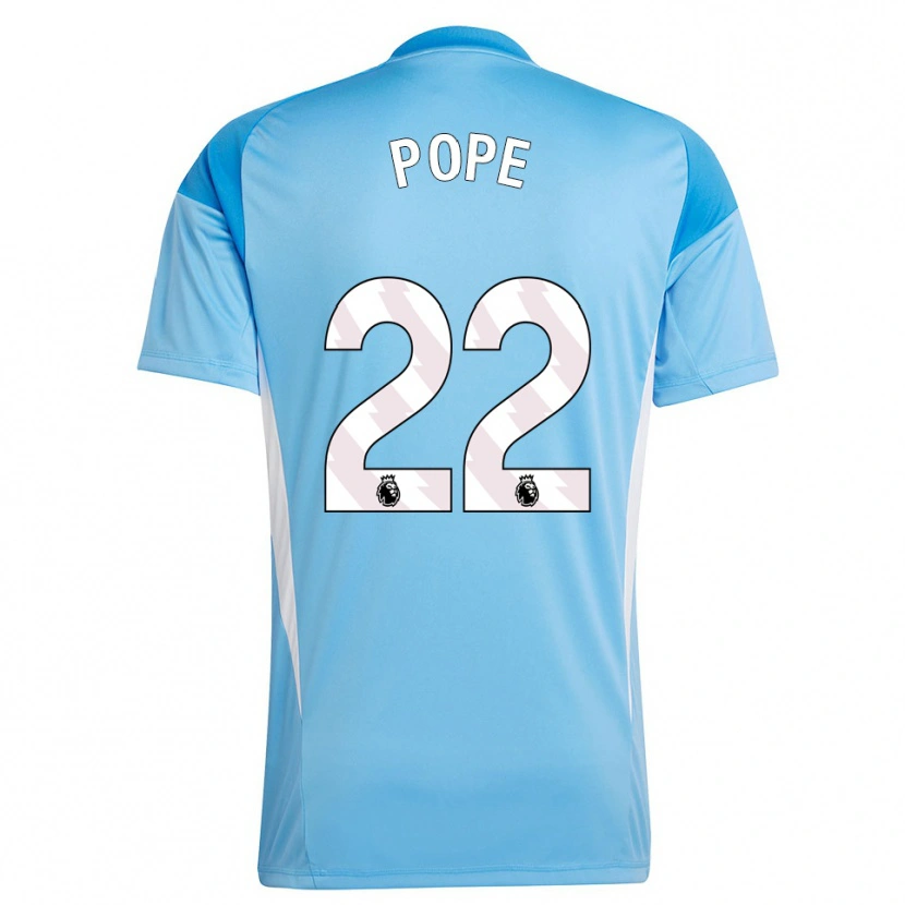Danxen Niño Camiseta Nick Pope #22 Azul Blanco Portero Equipación 2025/26 La Camisa México