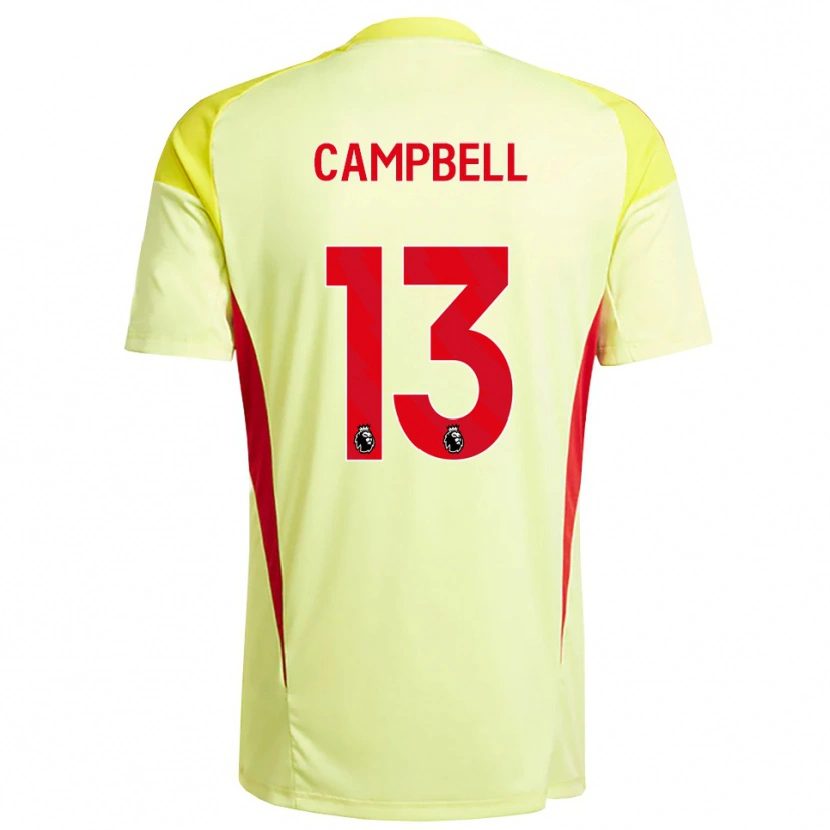 Danxen Niño Camiseta Luke Campbell #13 Amarillo Naranja Claro Portero Equipación 2025/26 La Camisa México