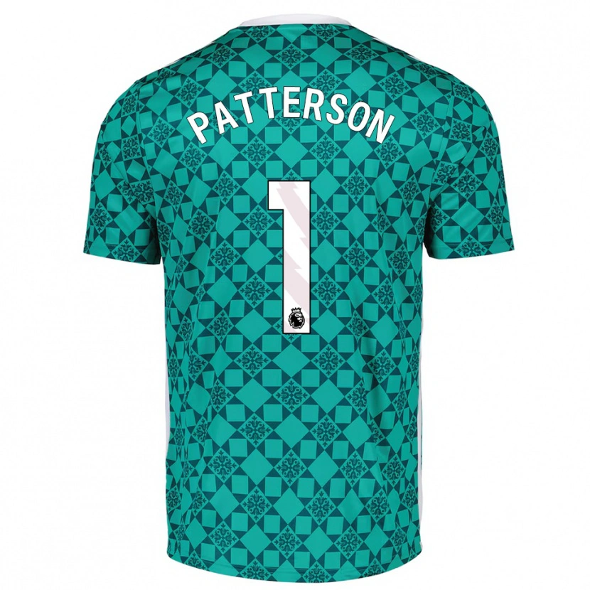 Danxen Niño Camiseta Anthony Patterson #1 Verde Blanco Portero Equipación 2025/26 La Camisa México