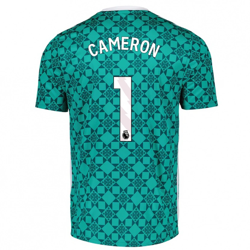 Danxen Niño Camiseta Dan Cameron #1 Verde Blanco Portero Equipación 2025/26 La Camisa México