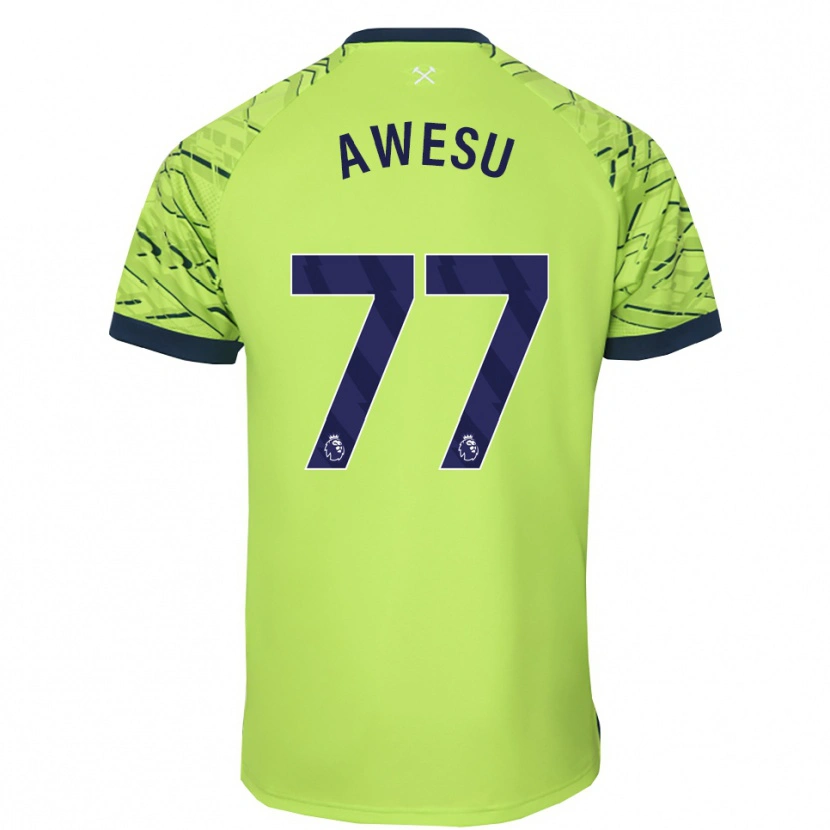 Danxen Niño Camiseta Lanre Awesu #77 Verde Fluorescente Portero Equipación 2025/26 La Camisa México