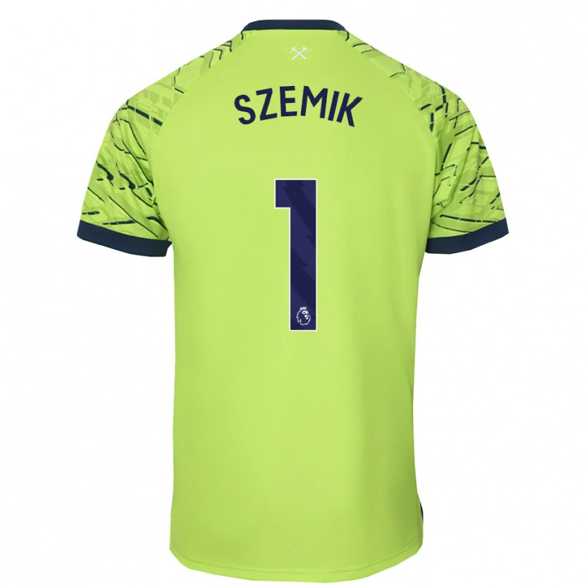 Danxen Niño Camiseta Kinga Szemik #1 Verde Fluorescente Portero Equipación 2025/26 La Camisa México
