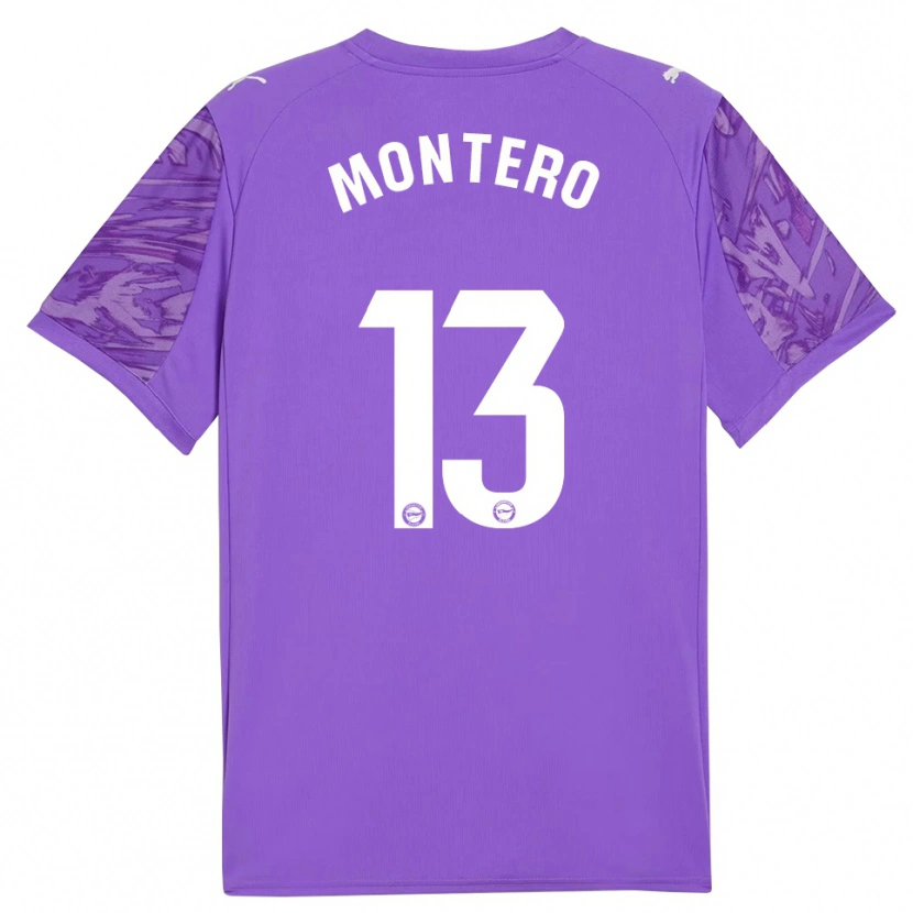 Danxen Niño Camiseta Rubén Montero #13 Púrpura Blanco Portero Equipación 2025/26 La Camisa México