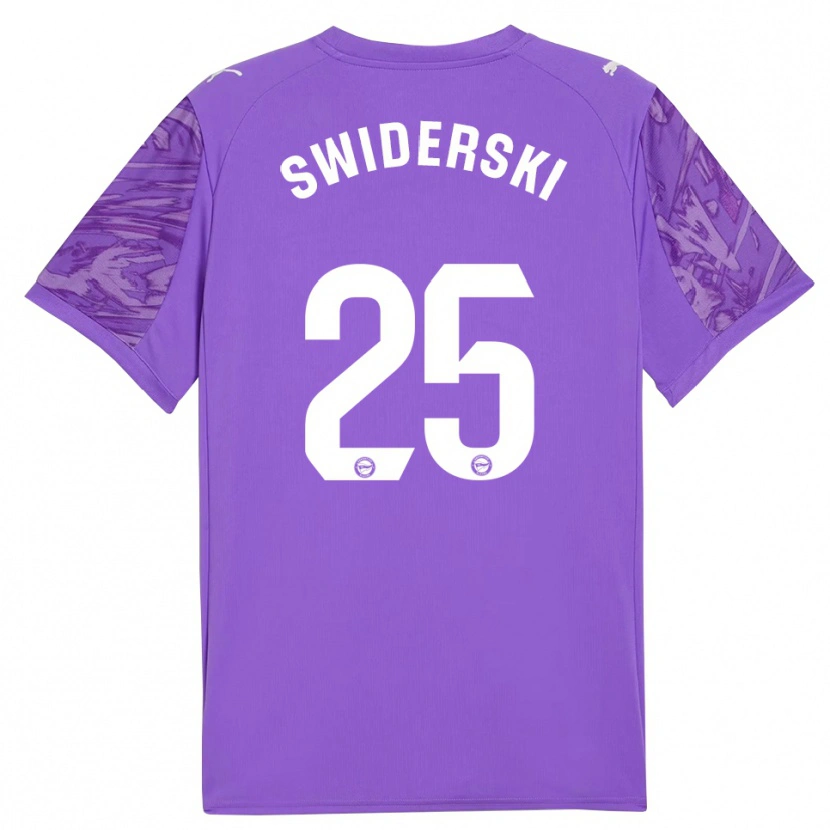 Danxen Niño Camiseta Grégoire Swiderski #25 Púrpura Blanco Portero Equipación 2025/26 La Camisa México