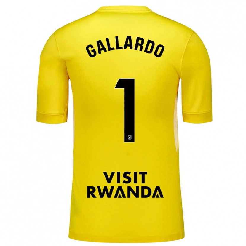 Danxen Niño Camiseta Lola Gallardo #1 Amarillo Negro Portero Equipación 2025/26 La Camisa México