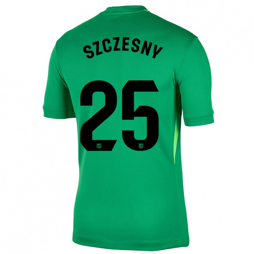 Danxen Niño Camiseta Wojciech Szczesny #25 Verde Negro Portero Equipación 2025/26 La Camisa México
