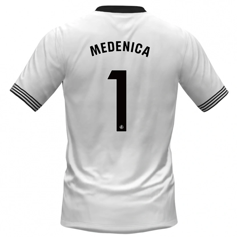 Danxen Niño Camiseta Djordjije Medenica #1 Blanco Negro Portero Equipación 2025/26 La Camisa México