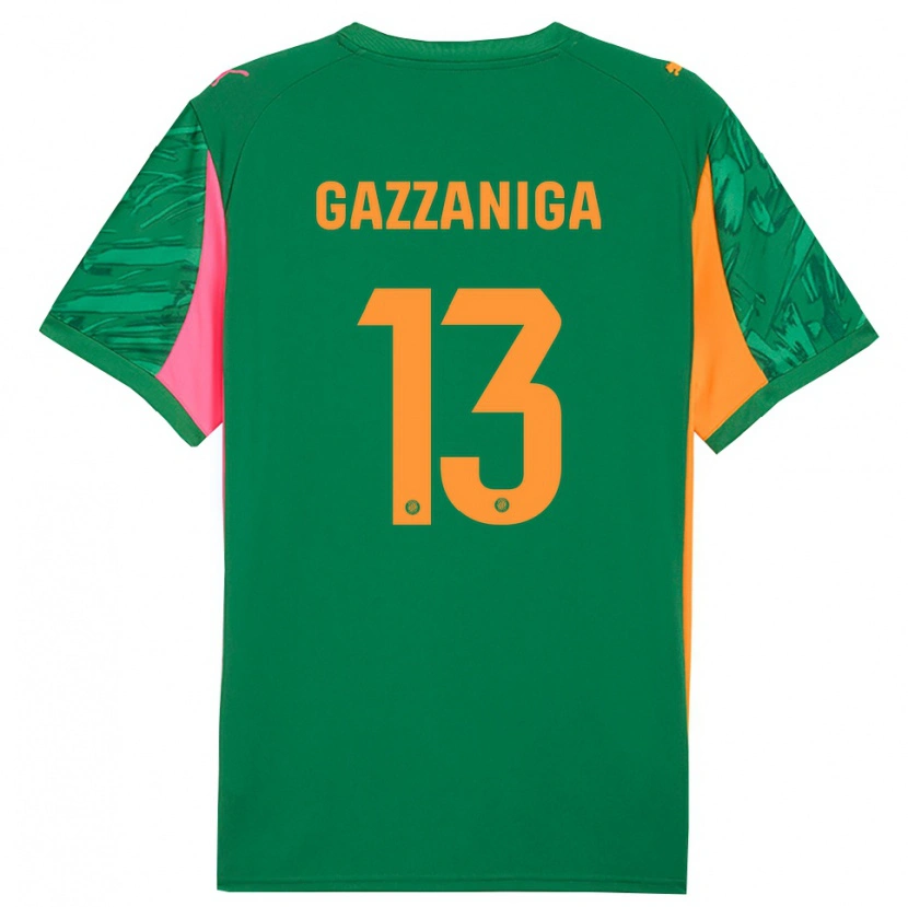Danxen Niño Camiseta Paulo Gazzaniga #13 Verde Naranja Portero Equipación 2025/26 La Camisa México