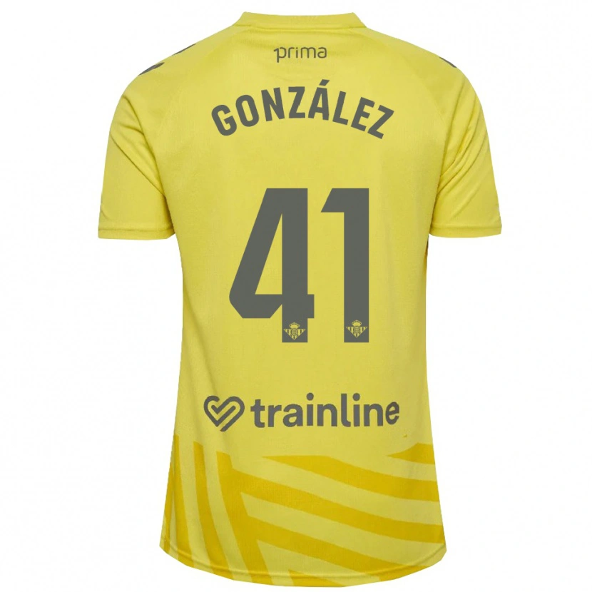 Danxen Niño Camiseta Manu González #41 Amarillo Gris Portero Equipación 2025/26 La Camisa México