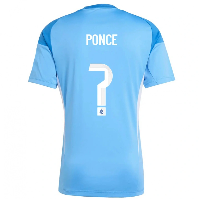 Danxen Niño Camiseta Guille Ponce #0 Azul Cielo Blanco Portero Equipación 2025/26 La Camisa México
