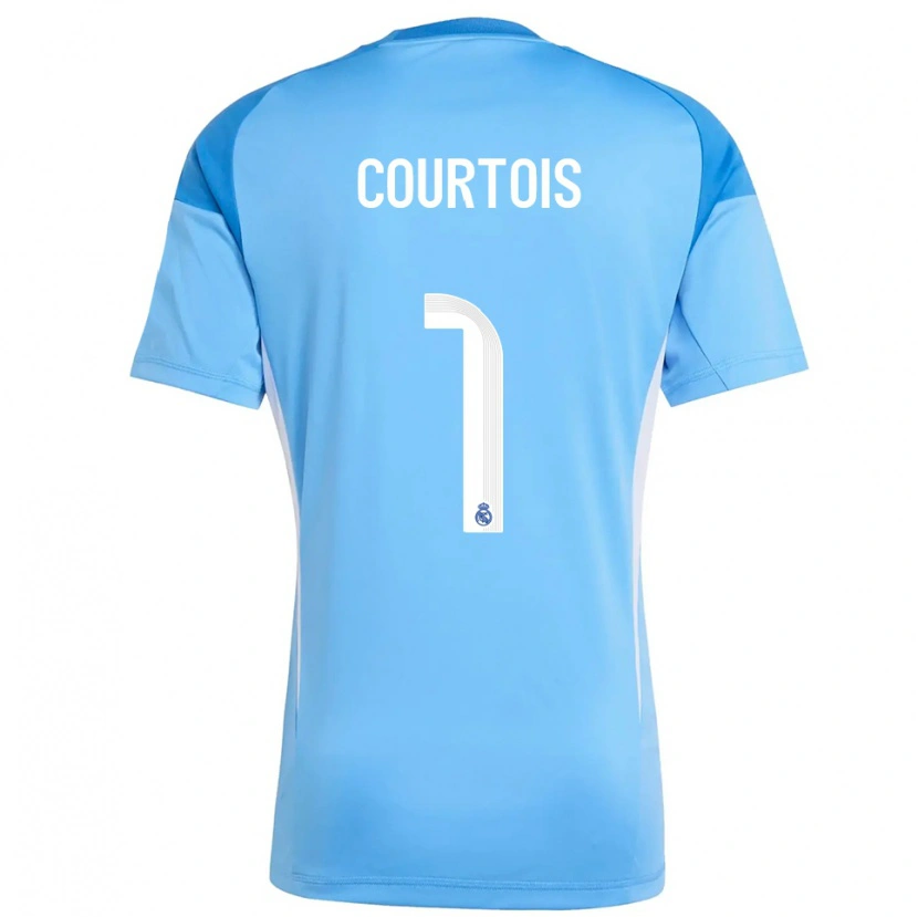Danxen Niño Camiseta Thibaut Courtois #1 Azul Cielo Blanco Portero Equipación 2025/26 La Camisa México